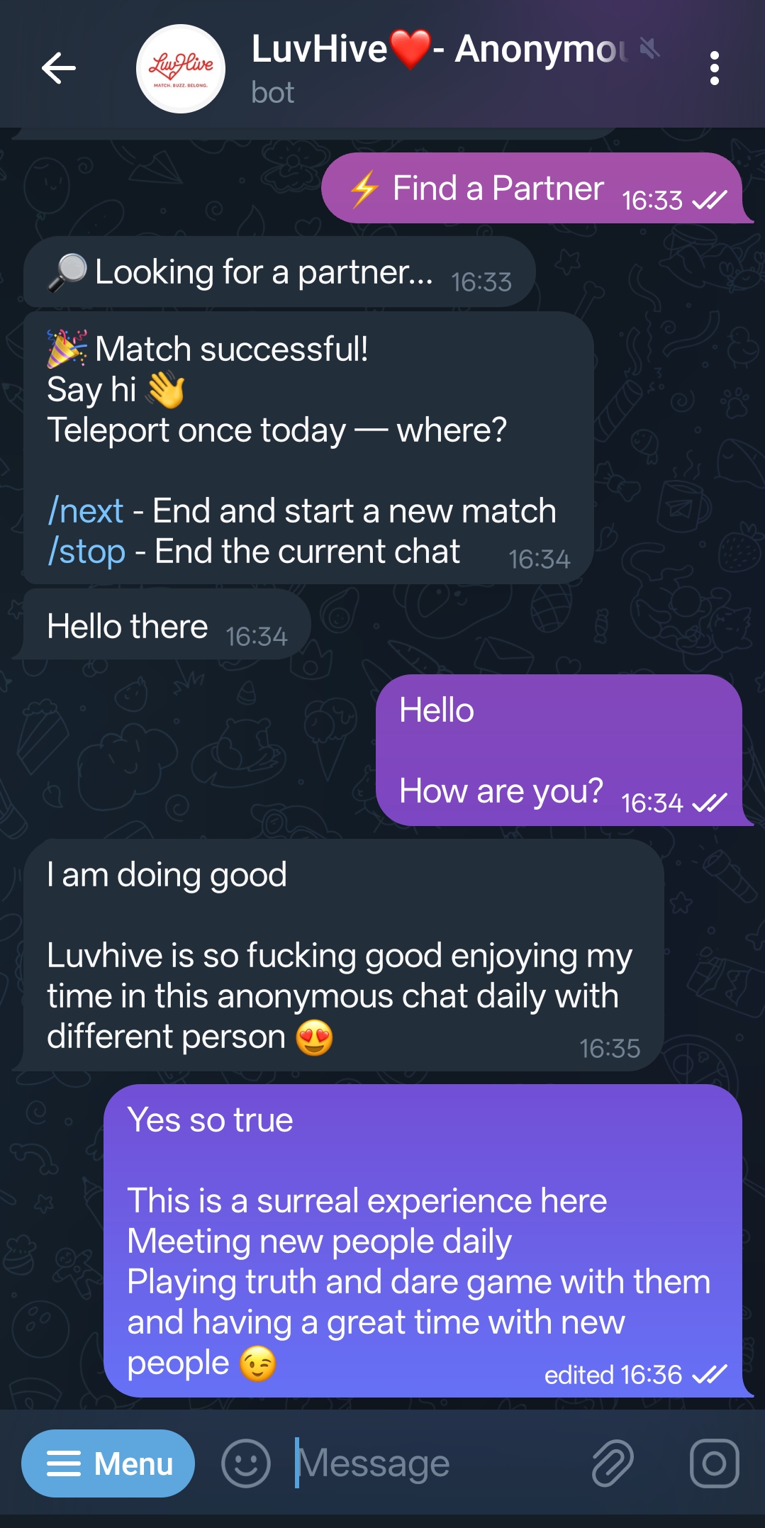 LuvHive chat preview
